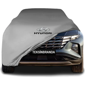 Hyundai Tucson (2020 - ) Gri Kumaş Araba Branda Logolu Kumaş Araba Brandası Penye Oto Branda