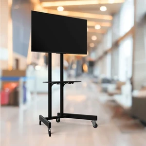 Alpın Ev Tipi Salon,Oturma Odası,Balkon Ve Toplantı Odası Tekerlekli Metal Ayaklı Tv/Fuar Standı/Ünitesi 40" Inç- 75" Inç
