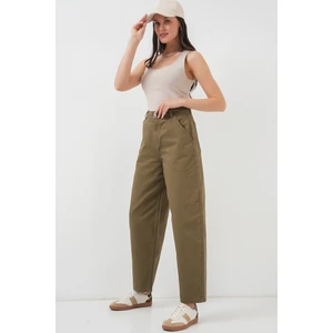 6703 Yüksek Bel Kot Pantolon - Haki