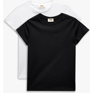 Pamuklu 2'li Kısa Kollu Basic Tişört Seti