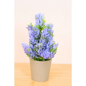 Dekoratif Küçük Saksılı Yapay Lavanta Çiçeği Lila 18 cm  EVA-5824 C1-1-423
