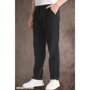 Yazlık Keten Pantolon Ham Bez Eşofman Beli Lastikli Unisex Rahat Kalıp Hambez Büyük Beden Alt Eşofman %100 Pamuk