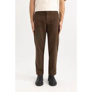 Yazlık Kanvas Pantolon Straight Fit Normal Kalıp Normal Bel Boru Paça Basic Düz Cepli B2156AX24SP