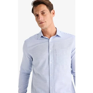Modern Fit Polo Yaka Basic Düz Uzun Kollu Gömlek E5045AX25SM