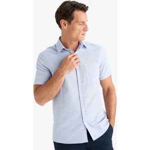 Modern Fit Yazlık Polo Yaka Basic Düz Kısa Kollu Gömlek E5077AX25SM