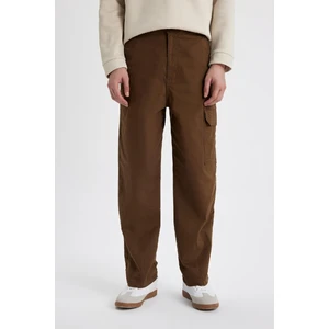 Gabardin Pantolon Baggy Fit Düz Paça Cepli B3664AX23AU