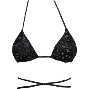 Regular Fit Şal Desenli Bikini Üstü-Fall in Love C3176AX24SM