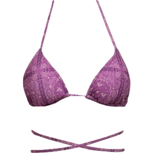 Regular Fit Şal Desenli Bikini Üstü-Fall in Love C3176AX24SM