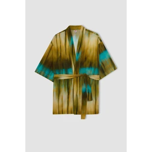 Desenli Pamuklu Kimono-Fall in Love D0453AX24SM