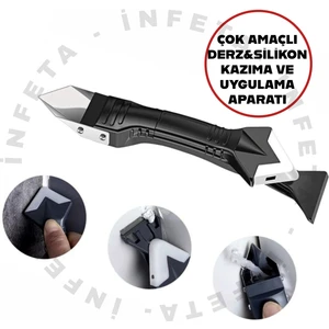 3'ü 1 Arada Derz ve Silikon Sökücü Kazıyıcı Fayans Arası Derz Sökücü ve Uygulayıcı Aparat