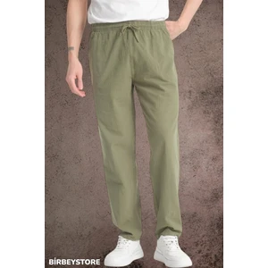 Yazlık Keten Pantolon Ham Bez Eşofman Beli Lastikli Unisex Rahat Kalıp Hambez Büyük Beden Alt Eşofman %100 Pamuk