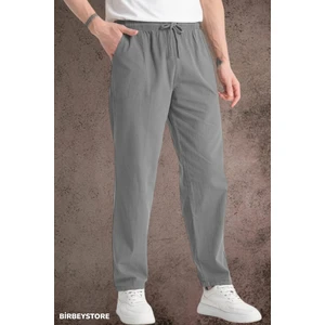 Yazlık Keten Pantolon Ham Bez Eşofman Beli Lastikli Unisex Rahat Kalıp Hambez Büyük Beden Alt Eşofman %100 Pamuk