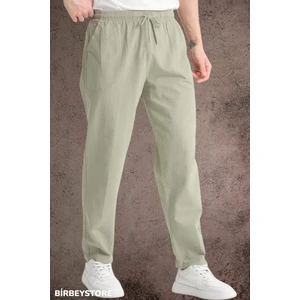Yazlık Keten Pantolon Ham Bez Eşofman Beli Lastikli Unisex Rahat Kalıp Hambez Büyük Beden Alt Eşofman %100 Pamuk