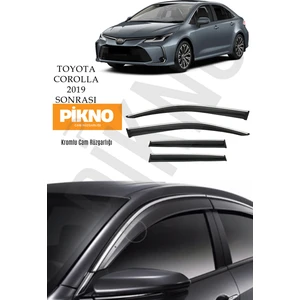 Pikno Tasarım Toyota Corolla 2019 ve Sonrası Kromlu Cam Rüzgarlığı 4'lü A+ Plus
