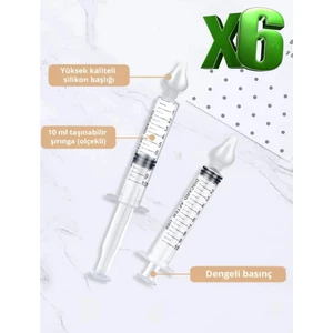 6' Lı Şırıngalı Burun Aspiratörü I Bebek Burun Temizleme Aparatı I Bebek Burun Temizleme Aparatı