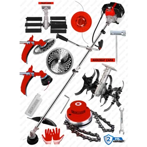 Alman Gta-20 Hpx Yan Tipi Benzinli Motorlu Ot Çalı Tırpanı Çim Biçme Makinesi Tırpan Çift Çapali