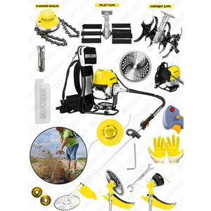 Alman Gtx-20 Sırt Tipi Benzinli Motorlu Ot Çalı Tırpanı Çim Biçme Makinesi Tirpan Çift  Çapa