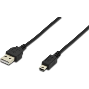 Usb 2.0 Bağlantı Kablosu, Usb A Erkek - Usb Mini B (5 Pin) Erkek, 1 Metre, Usb 2.0 Uyumlu, Ul, Siyah Renk
