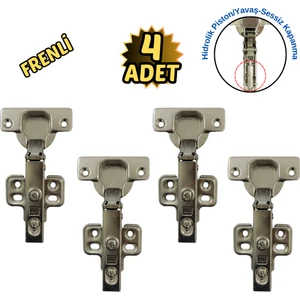 Frenli Dolap Kapak Mobilya Menteşesi Pistonlu 4’lü