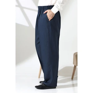 Erkek Beli Lastikli Cepli Hac Umre Kumaş Şalvar Pantolon - Petrol(Isr)