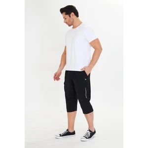Erkek Stretchfit Kargo Cepli Esnek Kapri Siyah 6035-S