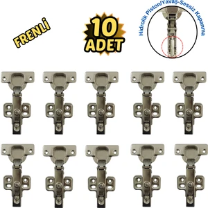 Frenli Dolap Kapak Mobilya Menteşesi Pistonlu 10’lu