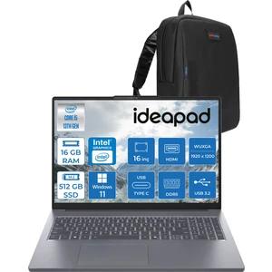 Ideapad Slim 3 16IRH10 Intel Core I5 13420H 16GB 512GB SSD Windows 11 Home 16" Wuxga (1920X1200) IPS 300NITS Taşınabilir Bilgisayar 83K2001UTRH01 + Zetta Çanta