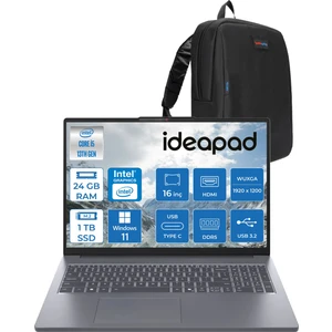 Ideapad Slim 3 16IRH10 Intel Core I5 13420H 24GB 1tb SSD Windows 11 Home 16" Wuxga (1920X1200) IPS 300NITS Taşınabilir Bilgisayar 83K2001UTRH05 + Zetta Çanta