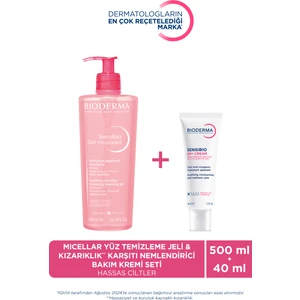 Hassas Ciltler Için Nemlendirici & Micellar Yüz Temizleme Jeli 500 ml 2'li Set