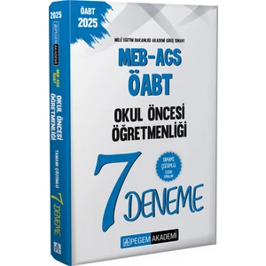 Pegem Akademi Yayıncılık   2025 Meb / Ags / Öabt Okul Öncesi Öğretmenliği Tamamı Çözümlü 7 Deneme