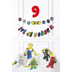 Ninja Konsept Doğum Günü Yaş Balonlu Ninja Tema Süsleme Seti