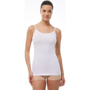 Kadın Beyaz Ayarlanabilir İp Askılı Uzun Modal Atlet 144