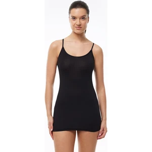 Kadın Siyah Ayarlanabilir İp Askılı Uzun Modal Atlet 144