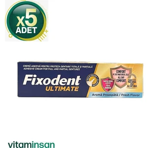 Ultimate Ferah Tat Diş Protezi Yapıştırıcı Krem 40 G 5 Adet
