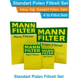 Ford Focus 3 1.5 Tdci Dizel Mann Filtre Bakım Seti 2015-2018 Hava+Yağ+Yakıt+Standart Polen