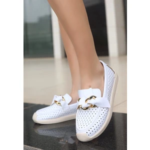 Riwan Beyaz Cilt Babet Ayakkabı