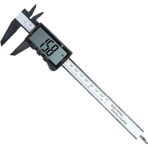 150 mm Dijital Kumpas - 3 Düğmeli Geniş Ekran Kalınlık Ölçer - Kutulu + Yedek Pil