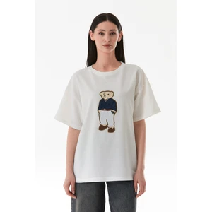 Ayıcık Nakışlı Oversize Tişört