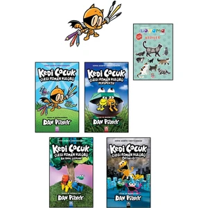 Kedi Çocuk Serisi 4 Kitap Set, Serinin Son Kitabı Kedi Çocuk 4 Dahil ve Çıkartmalı Boyama