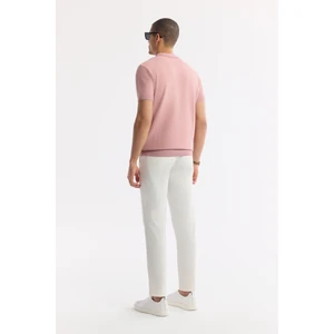 Avva Erkek Pembe Polo Yaka Viskon Karışımlı Basic Triko Regular Fit T-Shirt B005120