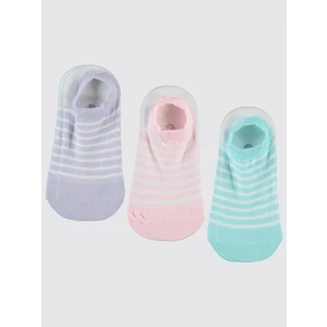 Civil Girls Kız Çocuk 3'lü Babet Çorap 2-12 Yaş Lila