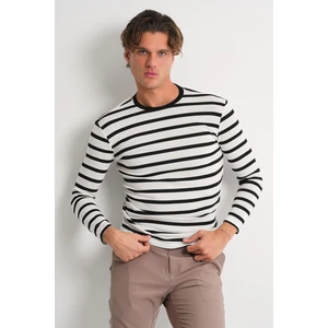 Alexandergardı Bisiklet Yaka Uzun Kollu Çizgili T-Shirt