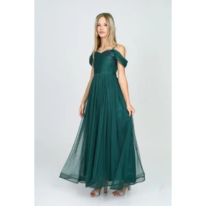 Kız Çocuk Parlak Sim ve Payet Detaylı Uzun Abiye ELBISE-ABY-0013