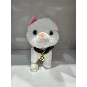 Kedi Tasmalı Kumandalı Yürüyen Sevimli Kedi Peluş Kedi Tasmalı Kedi Beyaz