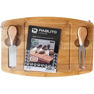 Pablito Home Bambu 2 Bıçaklı Peynir Tabağı Seti