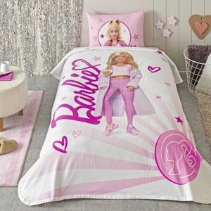 Lisanslı Barbie Light Tek Kişilik Pamuk Pike Takımı