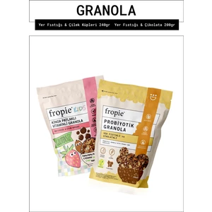 Kids Yer Fıstığı Çilek Küpleri ve Probiyotik Yer Fıstığı Çikolata granola Paketi x2