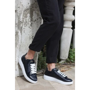Valendo Lacivert Rugan Garantili Erkek Günlük Casual Bağcıklı Tabanlı Sneaker Spor Ayakkabı VALENDO-5141