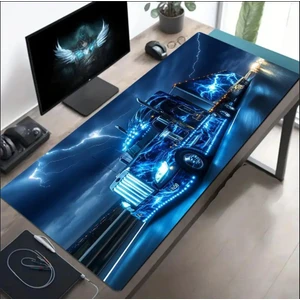 Sge Teknoloji 70X30 cm Neon Tır Temalı Kaydırmaz Taban Speed Yüzey Oyuncu Mouse Pad Gaming