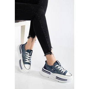 Suins Shoes Suins Berly Model Kadın Taş Detaylı Kot Spor Ayakkabı Sneaker